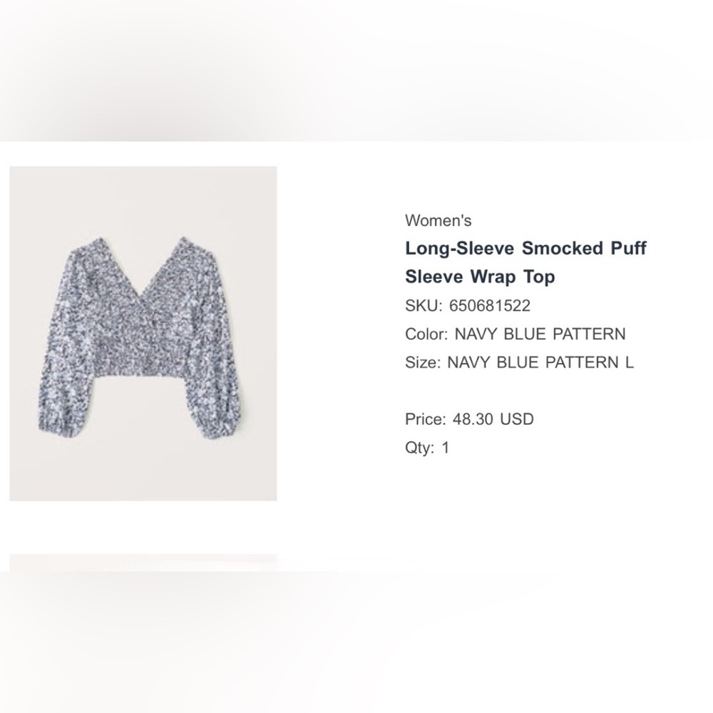 Abercrombie & Fitch Smocked Floral Puff Sleeve Wrap Top